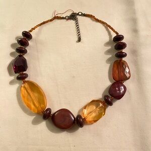 Amber and Brown Beaded Necklace